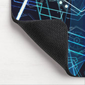 Abstract Digital Geometric Data Blue Art マウスパッド (コーナー)