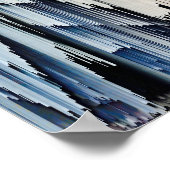 Abstract Digital Glitch Sunset ポスター (角)