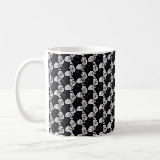 Abstract digital pattern 1190 - Mug コーヒーマグカップ (左)