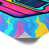 Abstract Digital Pattern Glitch Pop Wallpaper ポスター (角)