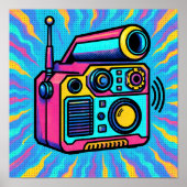 Abstract Digital Pattern Glitch Pop Wallpaper ポスター (正面)