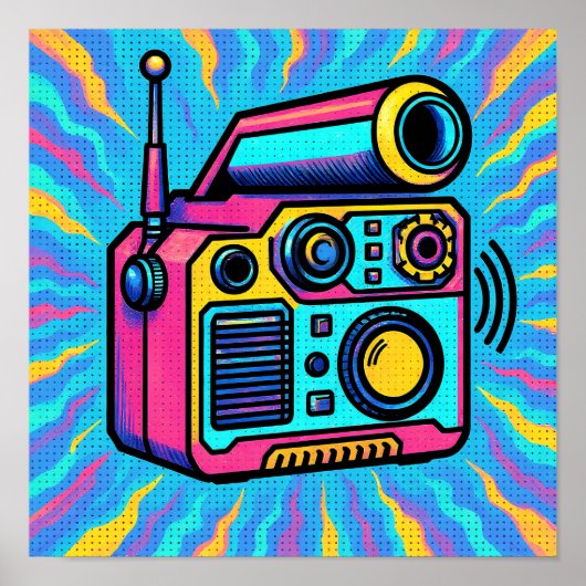 Abstract Digital Pattern Glitch Pop Wallpaper ポスター (正面)