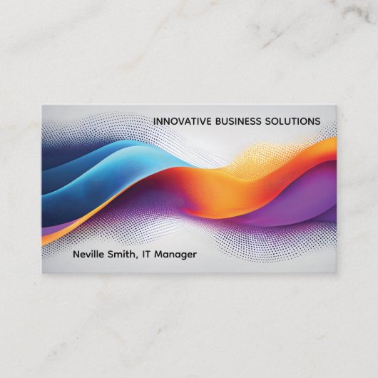 Abstract Digital Wave Particles High Tech 名刺 (正面)