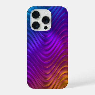 Abstract Digital Waves Acid Psychedelic Design iPhone 15 Proケース