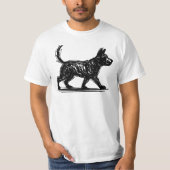 Abstract Dog Line Art  Minimalist Scribble Dog Mod Tシャツ (正面)