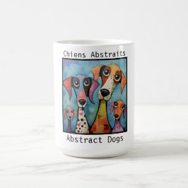 Abstract Dogs blue コーヒーマグカップ