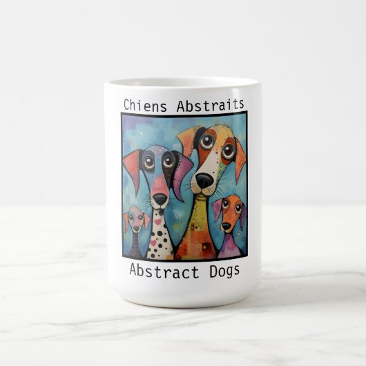 Abstract Dogs blue コーヒーマグカップ (中央)