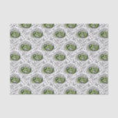 Abstract Doodle Art Style Flowers Shades of Green 薄葉紙 (正面)