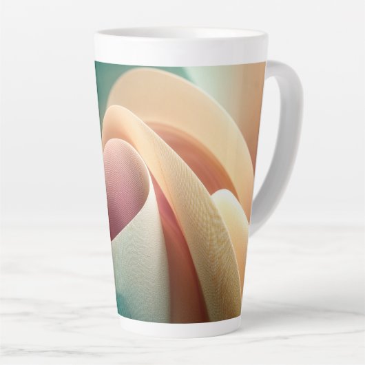 Abstract Drapery with Pastel Gradient Flow カフェラテマグ (右アングル)