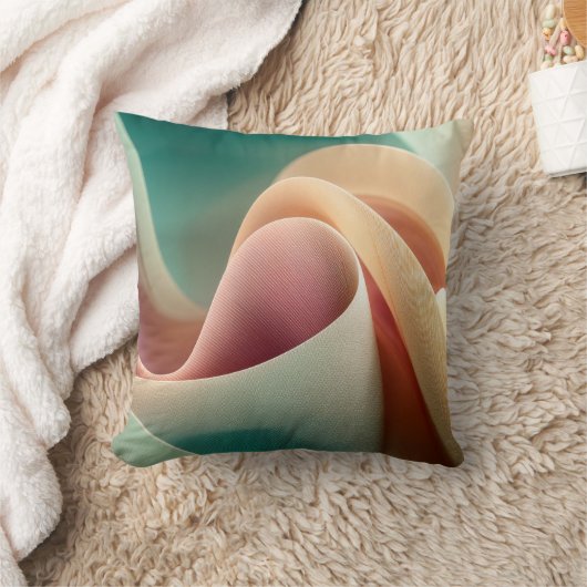 Abstract Drapery with Pastel Gradient Flow クッション (ブランケット)