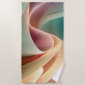 Abstract Drapery with Pastel Gradient Flow ビーチタオル (正面)