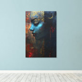 Abstract drawing of girl's キャンバスプリント (インサイチュ (ウッドフロア))