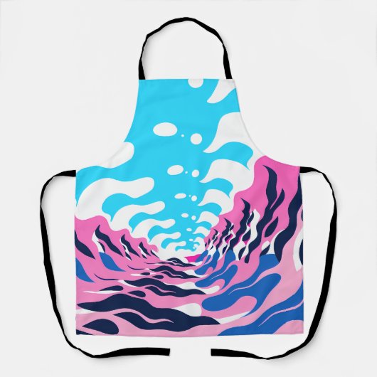Abstract Dream Wave – Vibrant Surreal Flow エプロン (正面)
