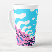 Abstract Dream Wave – Vibrant Surreal Flow カフェラテマグ (左アングル)