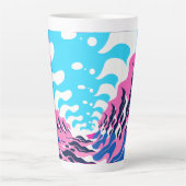 Abstract Dream Wave – Vibrant Surreal Flow カフェラテマグ (正面)