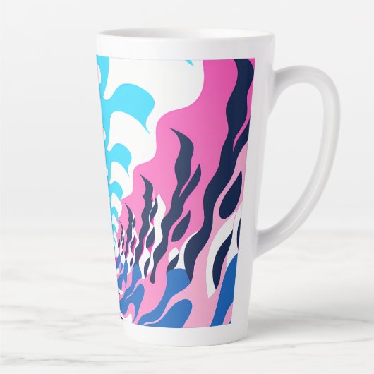 Abstract Dream Wave – Vibrant Surreal Flow カフェラテマグ (右)