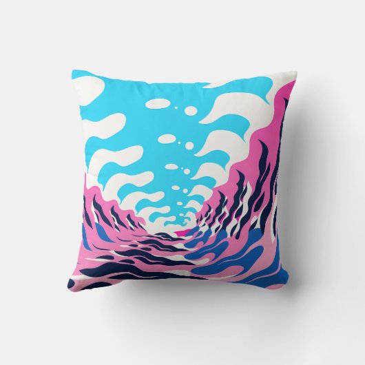 Abstract Dream Wave – Vibrant Surreal Flow クッション (裏面)