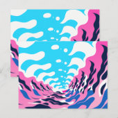 Abstract Dream Wave – Vibrant Surreal Flow シーズンポストカード (正面/裏面)