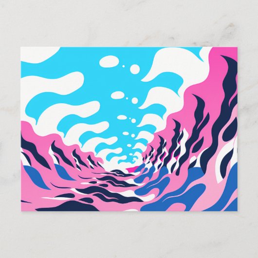 Abstract Dream Wave – Vibrant Surreal Flow シーズンポストカード (正面)