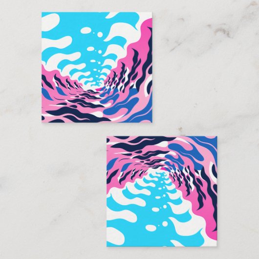 Abstract Dream Wave – Vibrant Surreal Flow スクエア名刺 (正面/裏面)