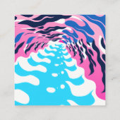 Abstract Dream Wave – Vibrant Surreal Flow スクエア名刺 (裏面)