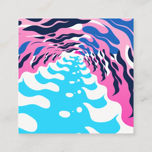 Abstract Dream Wave – Vibrant Surreal Flow スクエア名刺 (裏面)