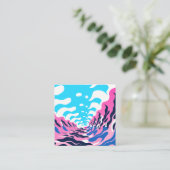 Abstract Dream Wave – Vibrant Surreal Flow スクエア名刺 (スタンド正面)