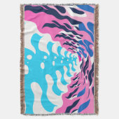 Abstract Dream Wave – Vibrant Surreal Flow スローブランケット (正面縦)