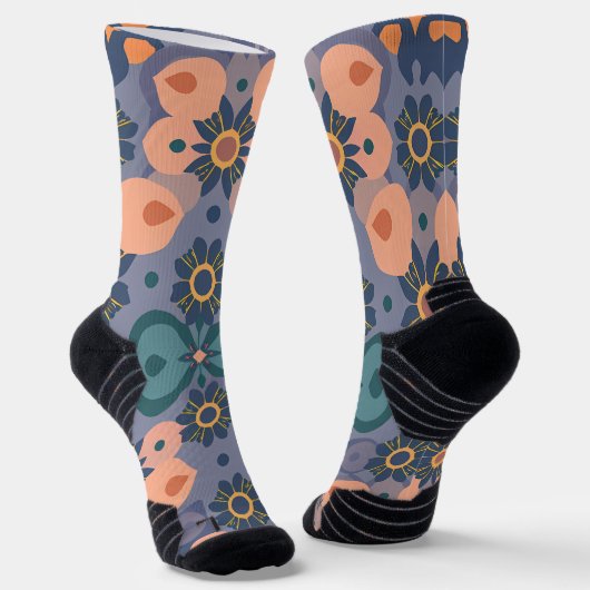 Abstract Dream Wave – Vibrant Surreal Flow ソックス (傾斜あり)