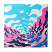 Abstract Dream Wave – Vibrant Surreal Flow タイル (正面)