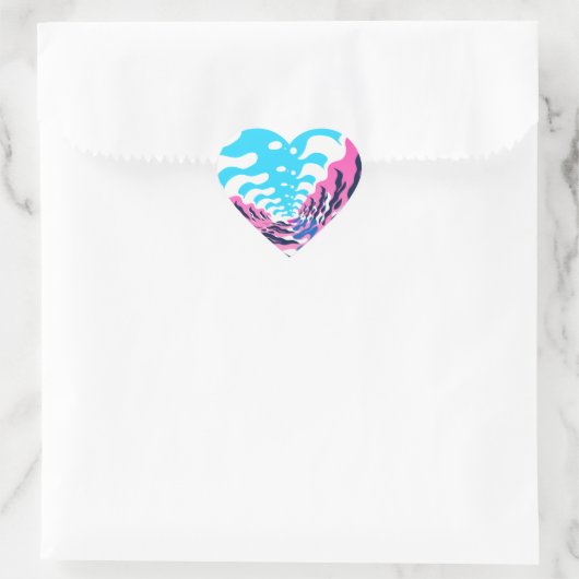 Abstract Dream Wave – Vibrant Surreal Flow ハートシール (バッグ)