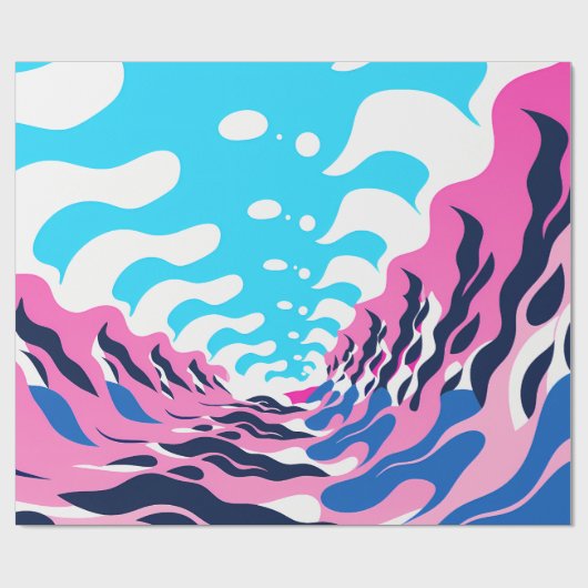 Abstract Dream Wave – Vibrant Surreal Flow ラッピングペーパー (フラット)