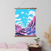 Abstract Dream Wave – Vibrant Surreal Flow 吊り下げ型タペストリー (寝室)