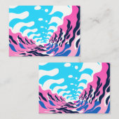 Abstract Dream Wave – Vibrant Surreal Flow 名刺 (正面/裏面)