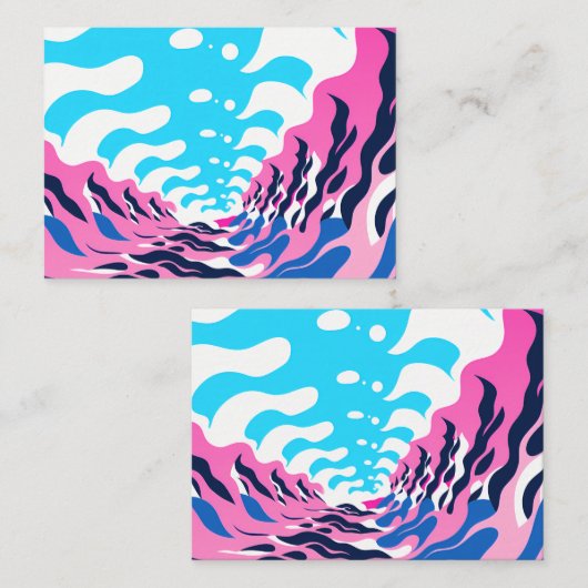 Abstract Dream Wave – Vibrant Surreal Flow 名刺 (正面/裏面)