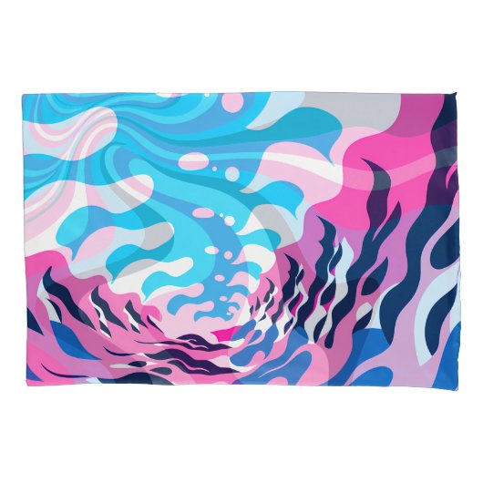 Abstract Dream Wave – Vibrant Surreal Flow 枕カバー (正面)