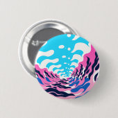 Abstract Dream Wave – Vibrant Surreal Flow 缶バッジ (正面&裏面)