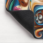 Abstract Dreamscape Ocean Serenity & Cosmic Wonder マウスパッド (コーナー)