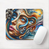 Abstract Dreamscape Ocean Serenity & Cosmic Wonder マウスパッド (マウス)