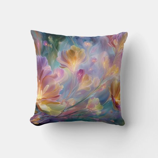 Abstract dreamy floral garden  クッション (正面)