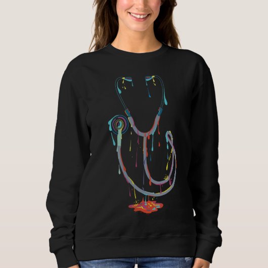 Abstract Dripping Stethoscope – Medical Art スウェットシャツ (正面)
