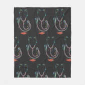 Abstract Dripping Stethoscope – Medical Art フリースブランケット (正面)