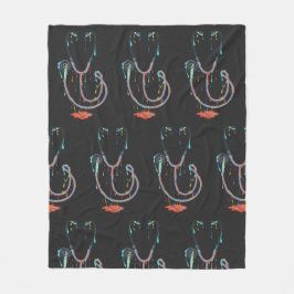 Abstract Dripping Stethoscope – Medical Art フリースブランケット