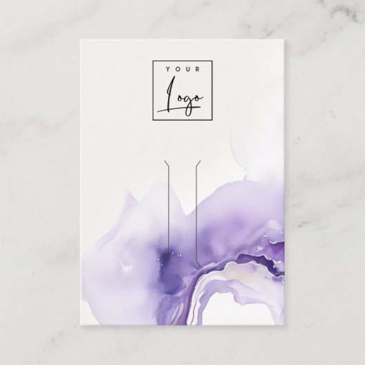 Abstract Dusky Lilac Watercolor Agate Hairpin Logo 名刺 (正面)
