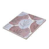 Abstract Dusty Rose and Sage Green Botanical Patte タイル (側面)