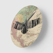 Abstract Eagle Tree Silhouettes America USA Map ラウンド壁時計 (傾斜)