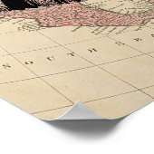 Abstract Eagle Tree Silhouettes Vintage USA Map ポスター (角)