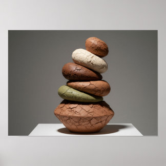 Abstract Earth & Clay Forms ポスター