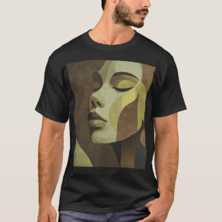 Abstract Earth-Tone Portrait T-Shirt Tシャツ