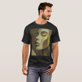 Abstract Earth-Tone Portrait T-Shirt Tシャツ (正面フル)
